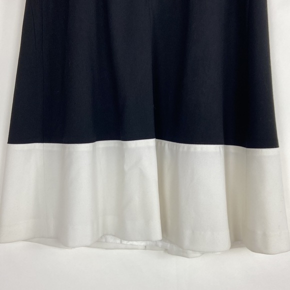 Calvin Klein Sleeveless Black with White Hem Fitted Midi Cocktail Sheath Dress - Picture 6 of 15